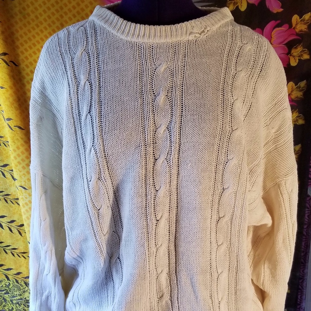 White, Slouchy, Oversized, Warm Sweater